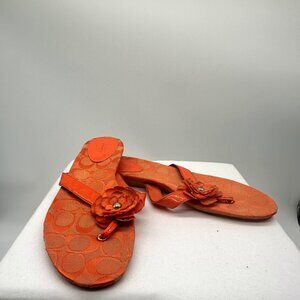 COACH Samira Orange Flower Sandals Women's 10